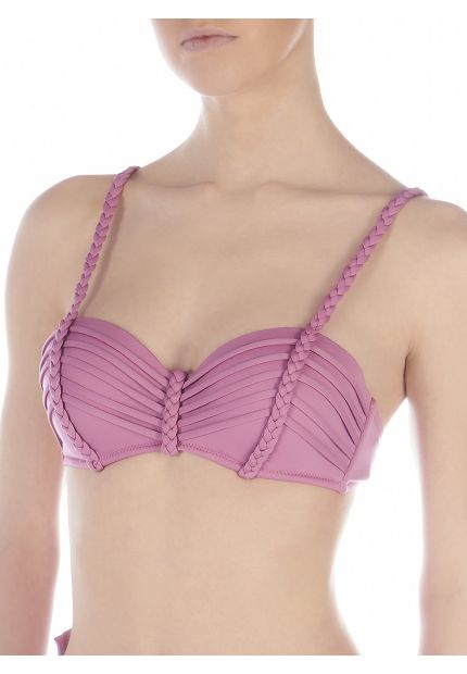 Embrodery underwired bandeau C cup bra