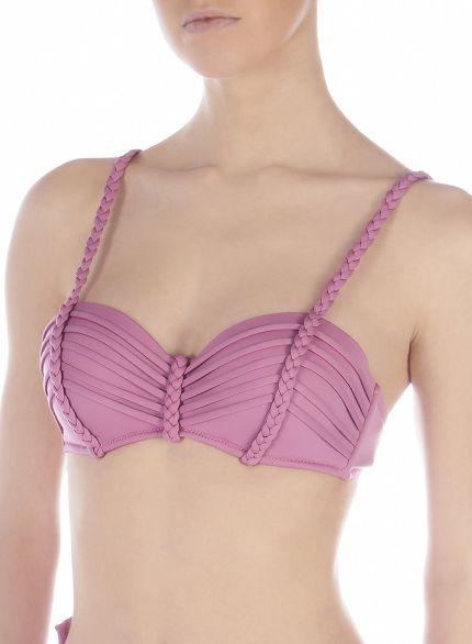 Embrodery underwired bandeau C cup bra