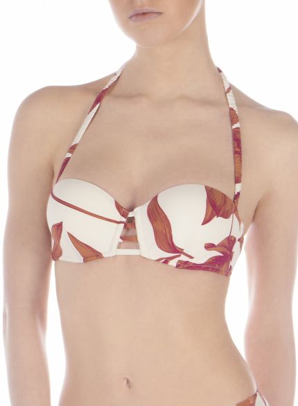 Padded underwired bandeau B cup bra